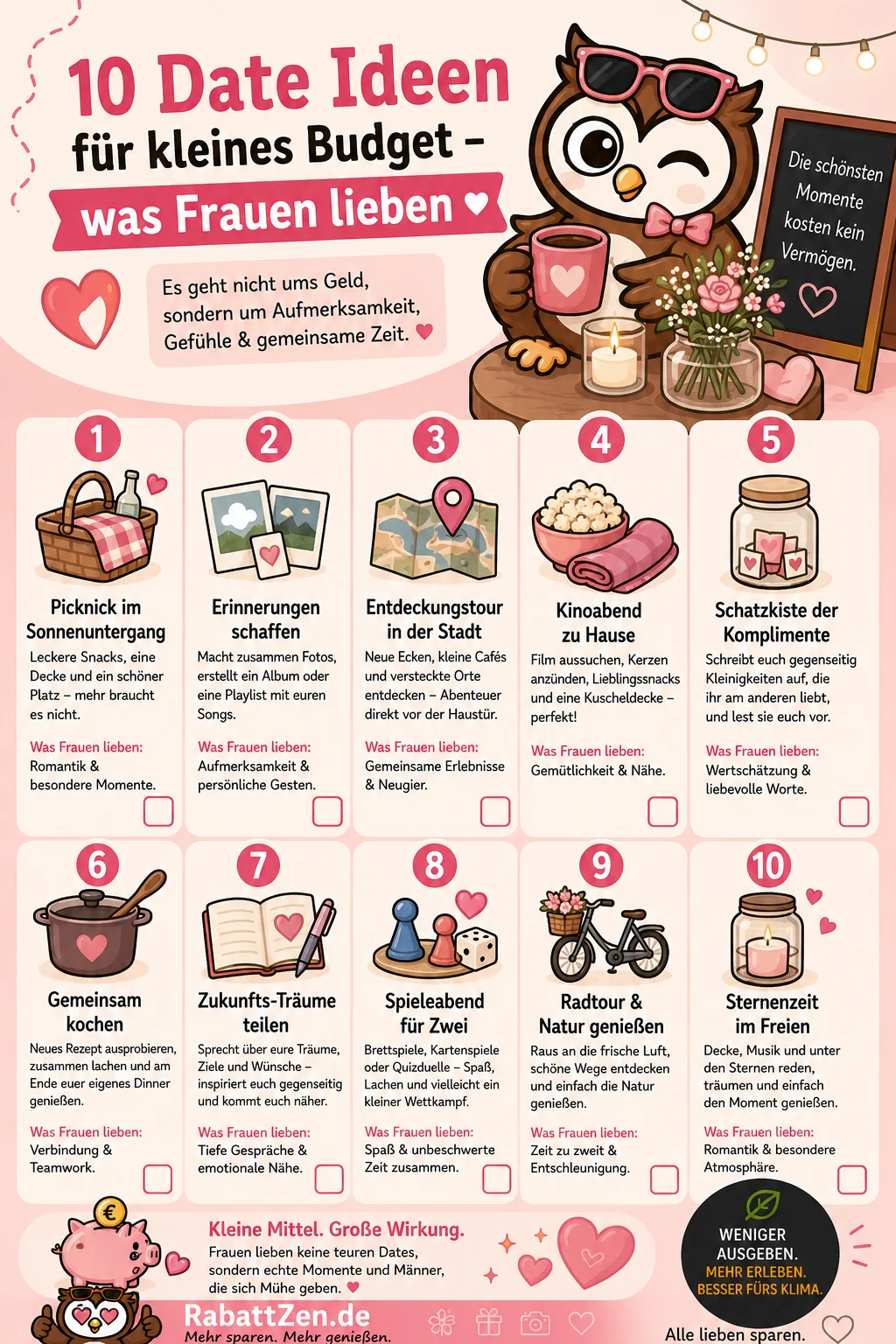 Infografik: Date Ideen was Frauen lieben: 10 romantische Ideen