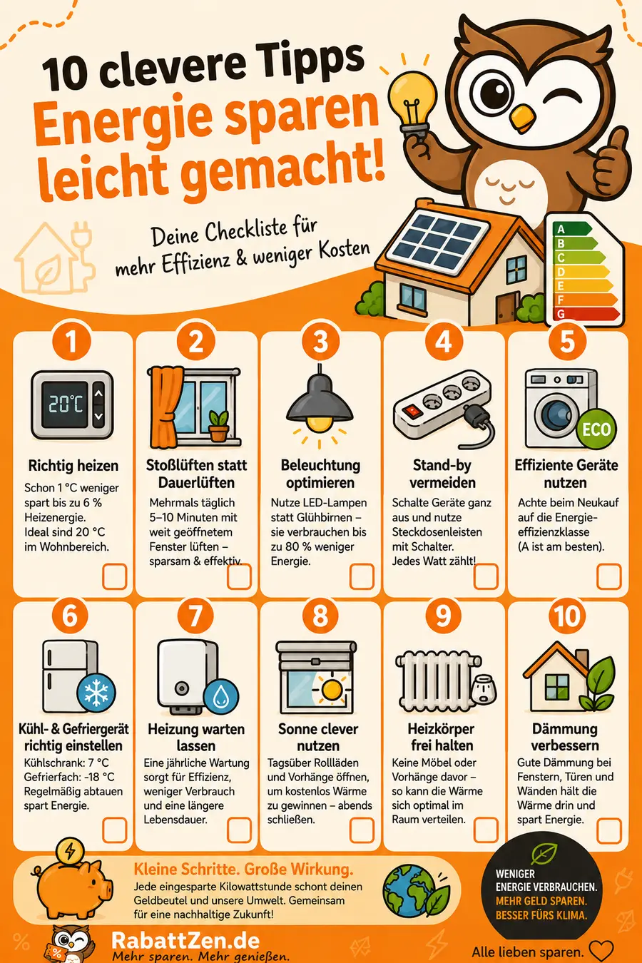 Infografik: Energie sparen im Haushalt: 10 Tipps mit echtem Einsparpotenzial