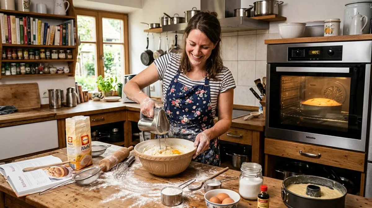 backen, kuchen, frau, kueche, mehl, backen kuchen, kuchen frau, frau kueche, kueche mehl