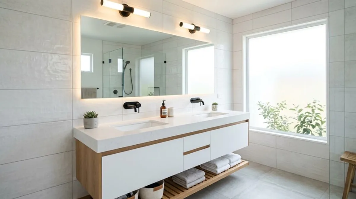 badezimmer, waschtisch, spiegel, modern, badezimmer waschtisch, waschtisch spiegel, spiegel modern