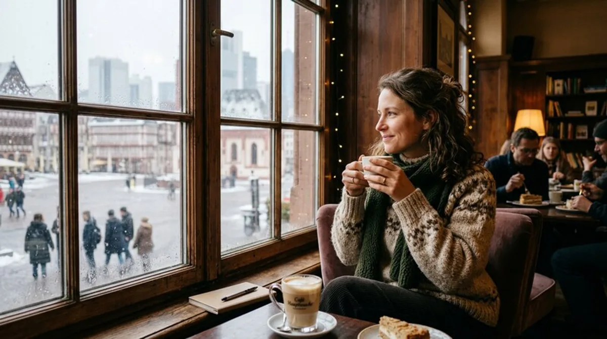 Gemütliche Strickpullover-Momente in Frankfurt Cafés