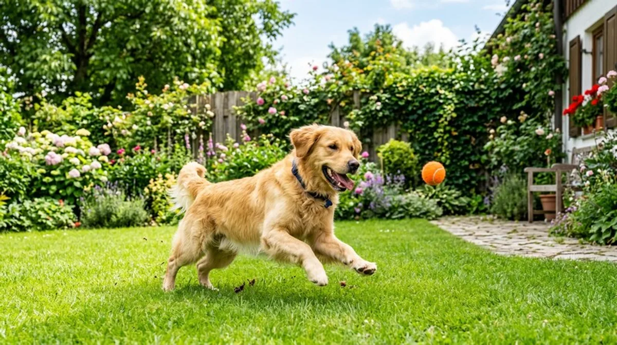 hund, ball, spielen, garten, freude, hund ball, ball spielen, spielen garten, garten freude