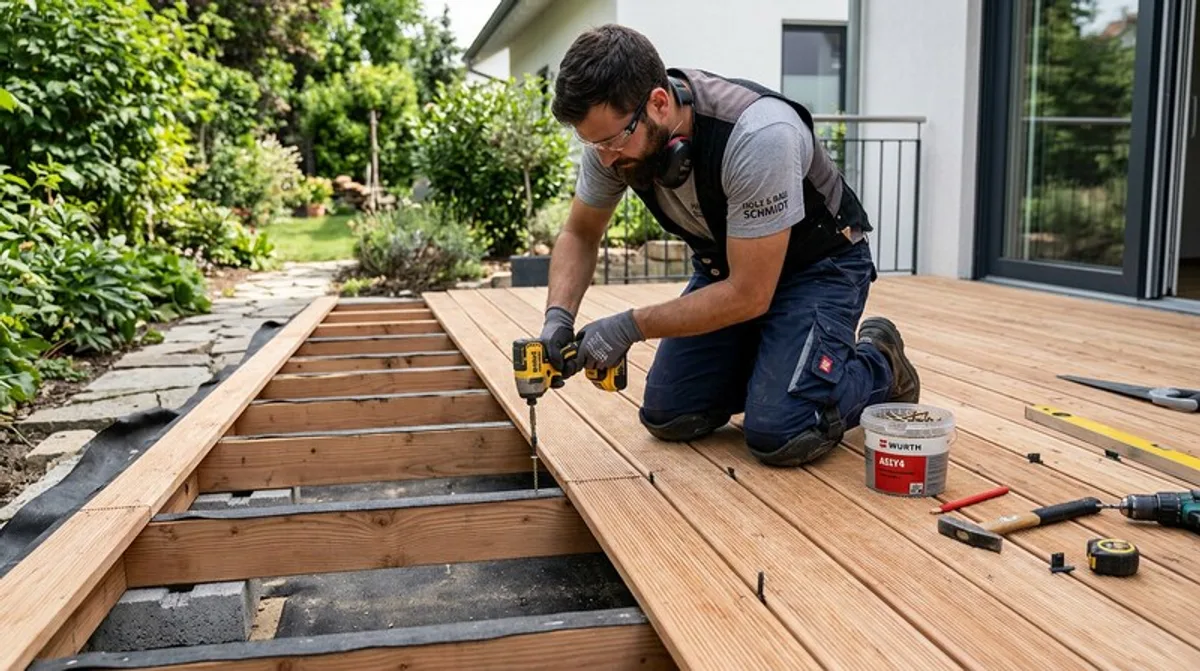 Terrassenbau mit Holzdielen: Werkzeug & Tipps